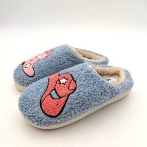 MIA Boot & Cowgirl Hat Western Fuzzy Rodeo Slippers Blue Size US2M EU17